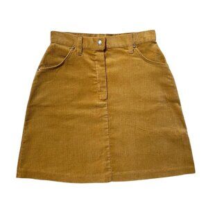 70s vintage corduroy mini skirt tan JC Penney highwaisted flared boho hippy.